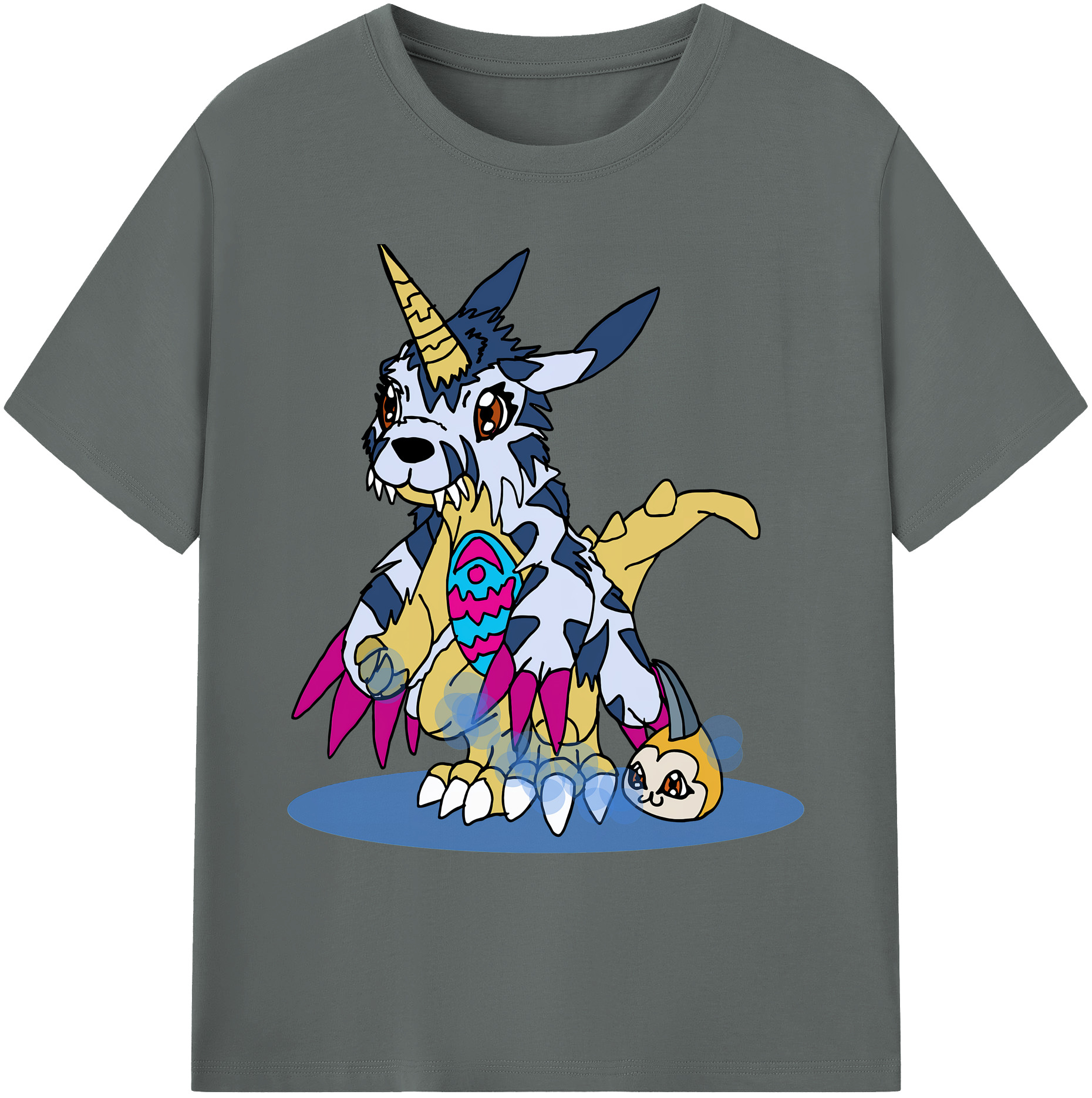 （画像用） Digimon デジタルモンスター/デジモン 綿100％ メンズ半袖Tシャツ｜肌触りやわらか＆通気性